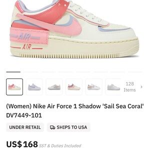 Nike Shadow Air Force 1 Pink and purple Sneakers